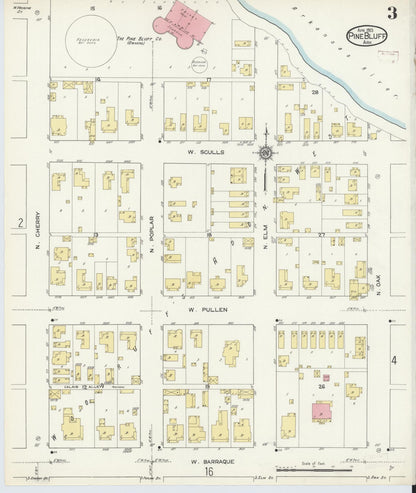 Sanborn Fire Insurance Map from Pine Bluff, Jefferson County, Arkansas (1913), Sheet #0003 - Complete Map Set gallery image, historic Sanborn map, vintage wall art, Arkansas Arkansas