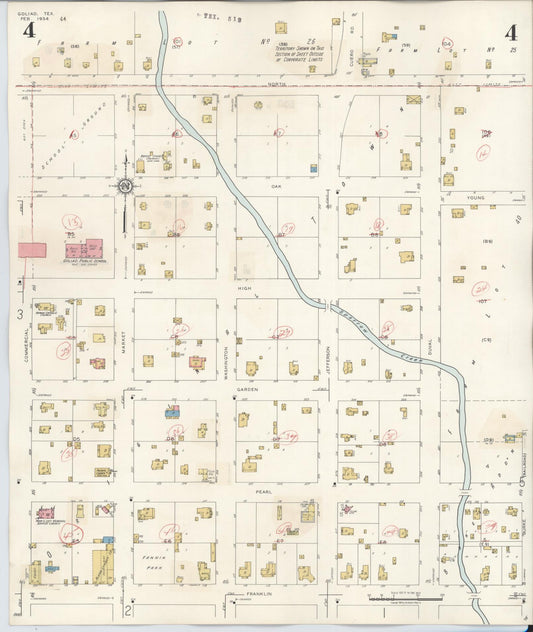 Sanborn Fire Insurance Map from Goliad, Goliad County, Texas (1944), Sheet #0004 - Historic Sanborn Fire Insurance Map Print, vintage old map wall art, antique decor, genealogy gift, Texas Texas map