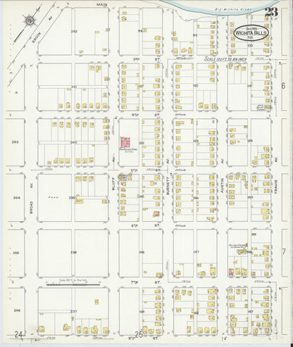 Sanborn Fire Insurance Map from Wichita Falls, Wichita County, Texas (1915), Sheet #0023 - Complete Map Set gallery image, historic Sanborn map, vintage wall art, Texas Texas