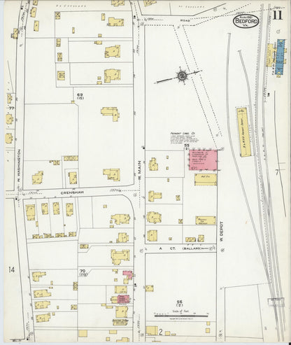 Sanborn Fire Insurance Map from Bedford, Independent Cities, Virginia (1921), Sheet #0011 - Complete Map Set gallery image, historic Sanborn map, vintage wall art, Virginia Virginia