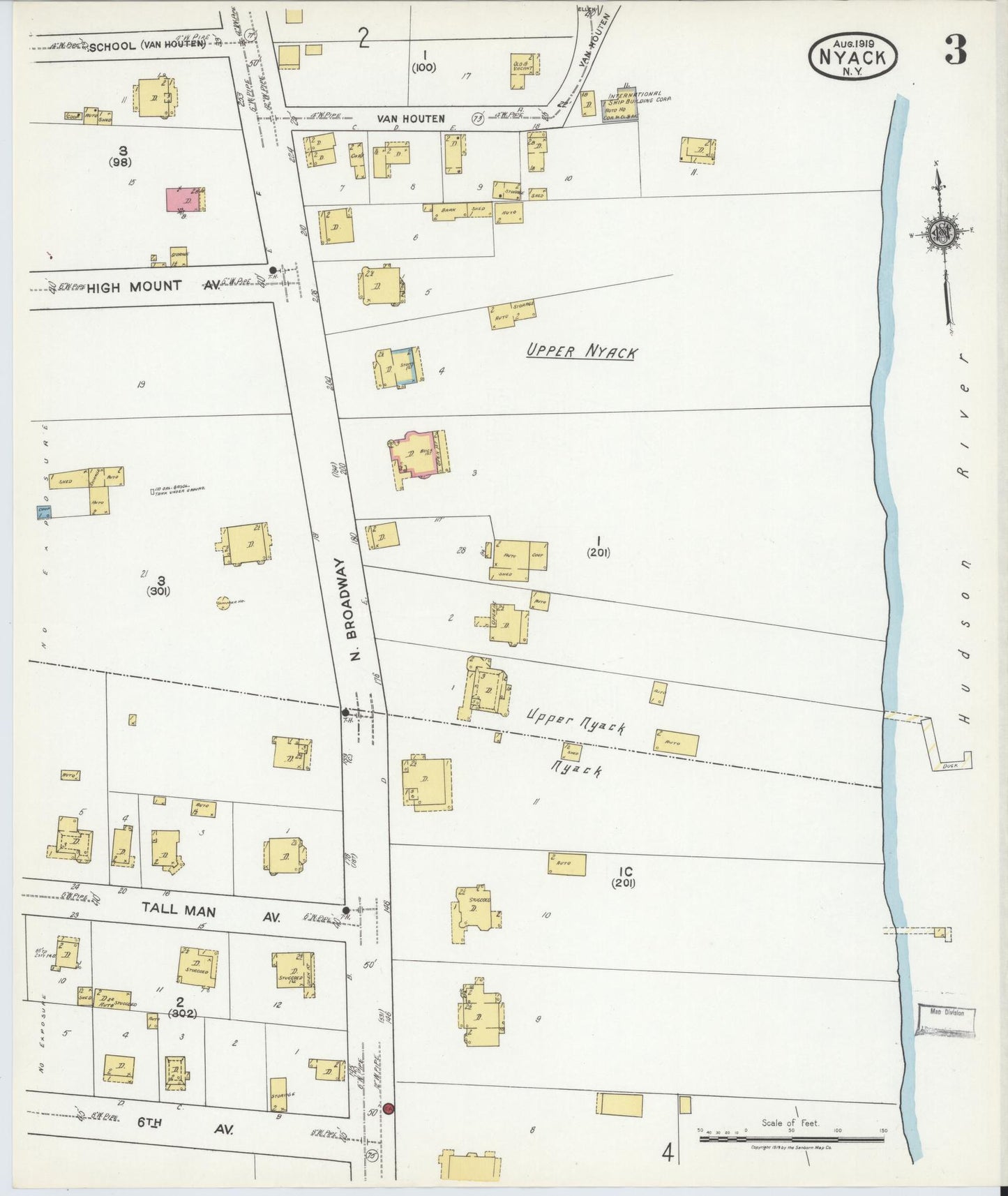Sanborn Fire Insurance Map from Nyack, Rockland County, New York. (1919), Sheet #0003