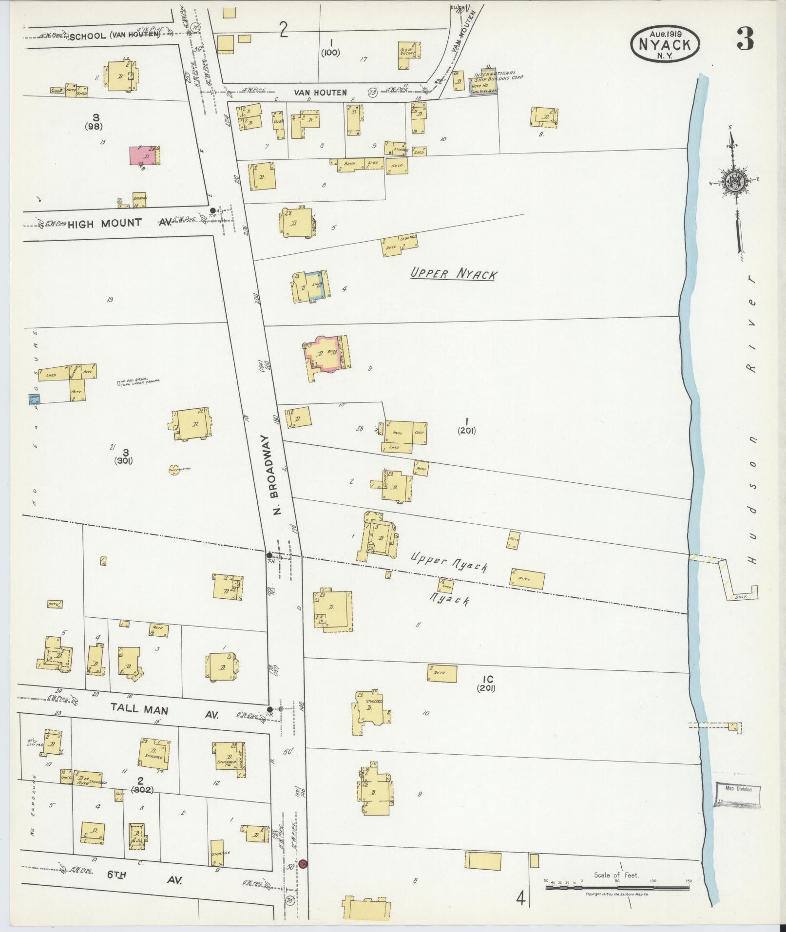 Sanborn Fire Insurance Map from Nyack, Rockland County, New York. (1919), Sheet #0003