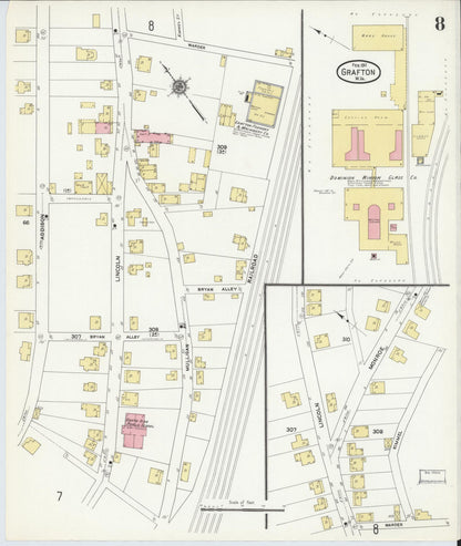 Sanborn Fire Insurance Map from Grafton, Taylor County, West Virginia (1911), Sheet #0008 - Complete Map Set gallery image, historic Sanborn map, vintage wall art, West Virginia West Virginia