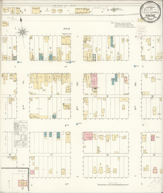 Sanborn Fire Insurance Map from Havre, Hill County, Montana (1900), Sheet #0001 - Historic Sanborn Fire Insurance Map Print, vintage old map wall art, antique decor, genealogy gift, Montana Montana map