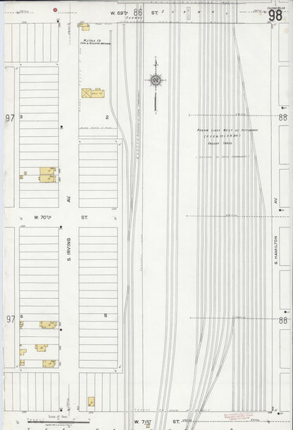 Sanborn Fire Insurance Map from Chicago, Cook County, Illinois (1920), Sheet #0098 - Historic Sanborn Fire Insurance Map Print, vintage old map wall art, antique decor, genealogy gift, Illinois Illinois map