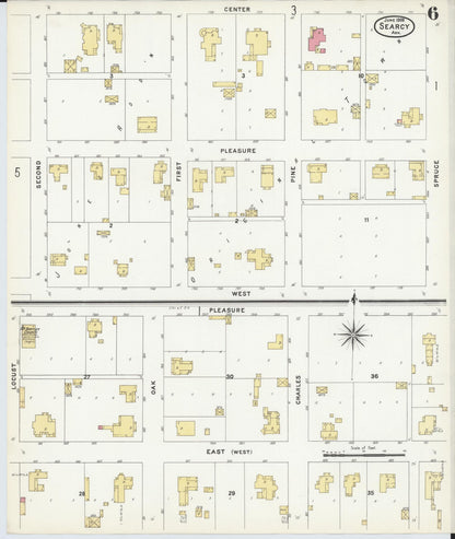 Sanborn Fire Insurance Map from Searcy, White County, Arkansas (1908), Sheet #0006 - Complete Map Set gallery image, historic Sanborn map, vintage wall art, Arkansas Arkansas
