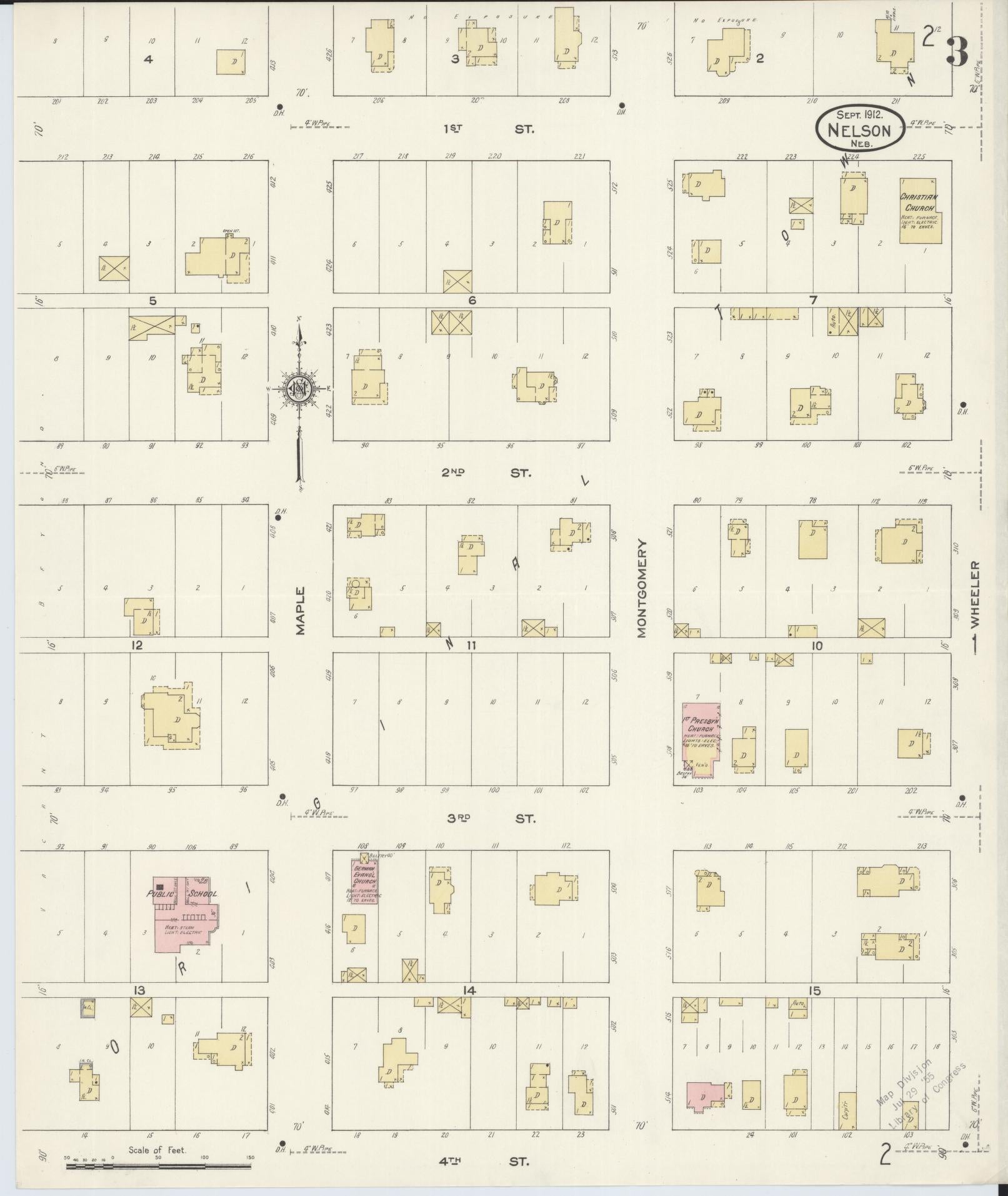 Sanborn Fire Insurance Map from Nelson, Nuckolls County, Nebraska (1912), Sheet #0003 - Complete Map Set gallery image, historic Sanborn map, vintage wall art, Nebraska Nebraska