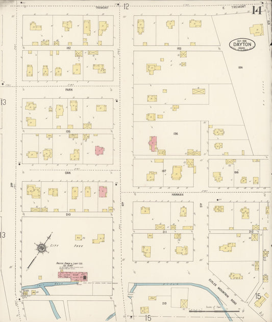 Sanborn Fire Insurance Map from Dayton, Columbia County, Washington (1916), Sheet #0014 - Historic Sanborn Fire Insurance Map Print, vintage old map wall art, antique decor, genealogy gift, Washington Washington map