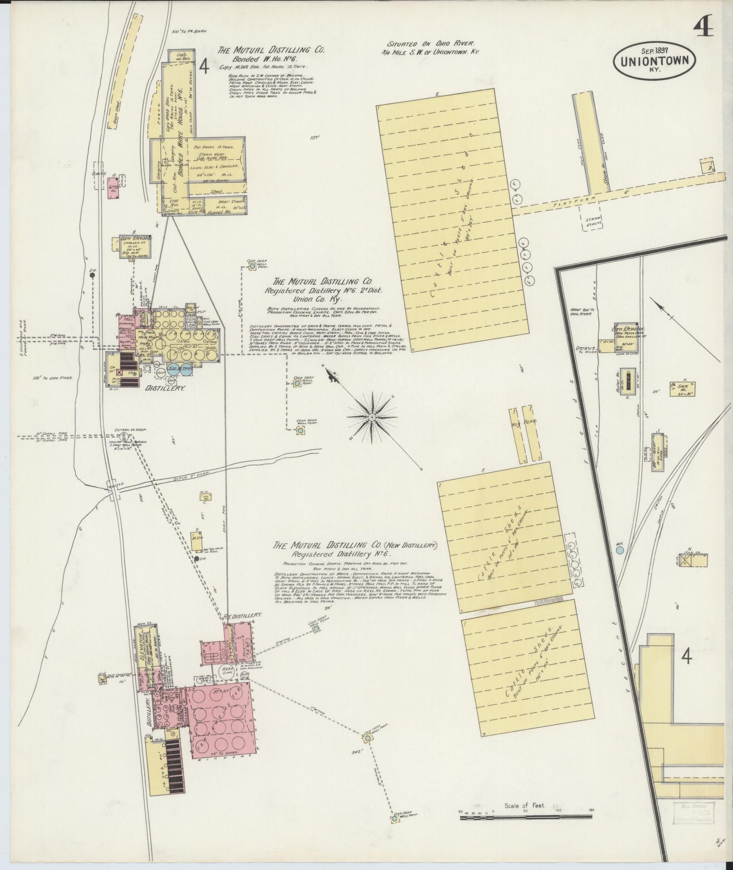 Sanborn Fire Insurance Map from Uniontown, Union County, Kentucky (1897), Sheet #0004 - Complete Map Set gallery image, historic Sanborn map, vintage wall art, Kentucky Kentucky