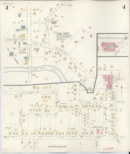 Sanborn Fire Insurance Map from Angola, Erie County, New York (1944), Sheet #0004 - Complete Map Set gallery image, historic Sanborn map, vintage wall art, New York New York
