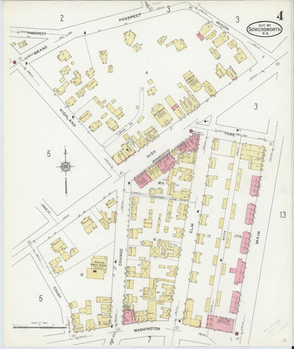 Sanborn Fire Insurance Map from Somersworth, Strafford County, New Hampshire (1912), Sheet #0004 - Complete Map Set gallery image, historic Sanborn map, vintage wall art, Maine Maine