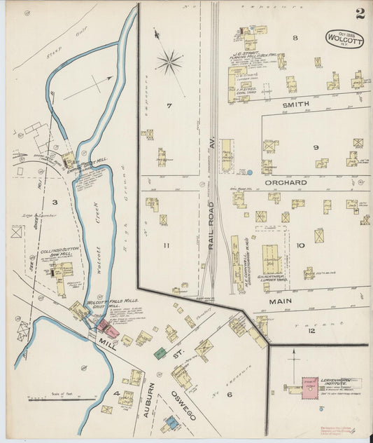 Sanborn Fire Insurance Map from Wolcott, Wayne County, New York (1885), Sheet #0002 - Historic Sanborn Fire Insurance Map Print, vintage old map wall art, antique decor, genealogy gift, New York New York map
