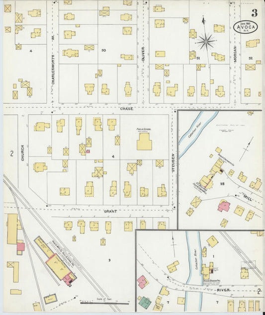 Sanborn Fire Insurance Map from Avoca, Steuben County, New York (1905), Sheet #0003 - Historic Sanborn Fire Insurance Map Print, vintage old map wall art, antique decor, genealogy gift, New York New York map