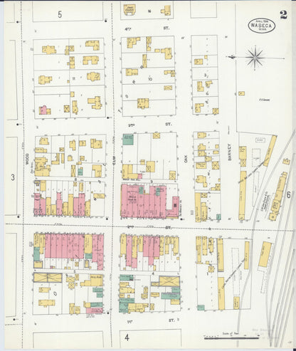 Sanborn Fire Insurance Map from Waseca, Waseca County, Minnesota (1904), Sheet #0002 - Historic Sanborn Fire Insurance Map Print, vintage old map wall art, antique decor, genealogy gift, Minnesota Minnesota map