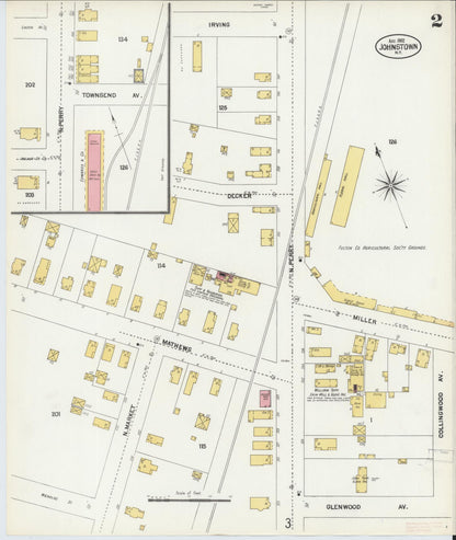 Sanborn Fire Insurance Map from Johnstown, Fulton County, New York (1902), Sheet #0002 - Complete Map Set gallery image, historic Sanborn map, vintage wall art, New York New York