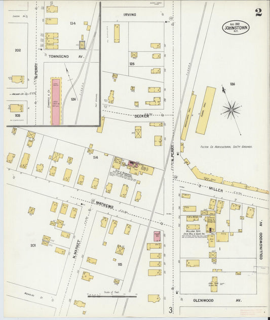 Sanborn Fire Insurance Map from Johnstown, Fulton County, New York (1902), Sheet #0002 - Complete Map Set gallery image, historic Sanborn map, vintage wall art, New York New York