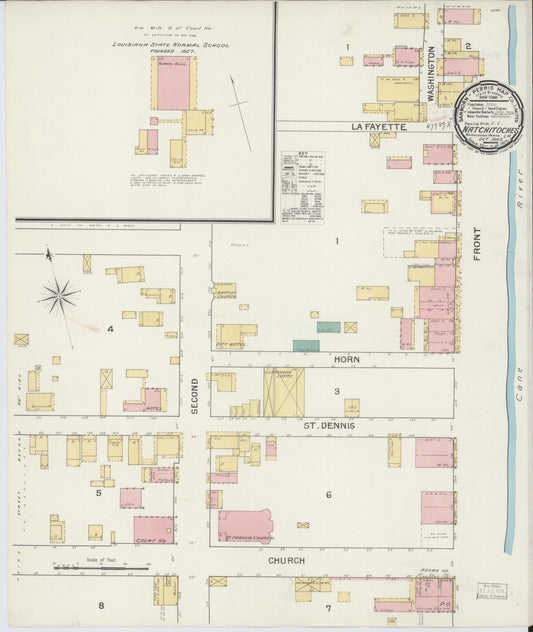 Sanborn Fire Insurance Map from Natchitoches, Natchitoches Parish, Louisiana. (1892) – Historic Sanborn Fire Insurance Map Print