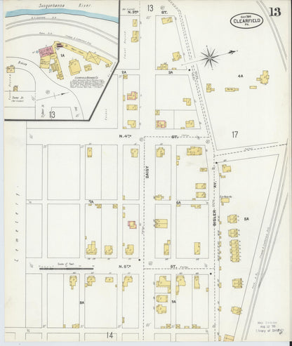 Sanborn Fire Insurance Map from Clearfield, Clearfield County, Pennsylvania (1904), Sheet #0013 - Complete Map Set gallery image, historic Sanborn map, vintage wall art, Pennsylvania Pennsylvania