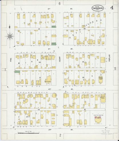 Sanborn Fire Insurance Map from Two Harbors, Lake County, Minnesota (1901), Sheet #0004 - Complete Map Set gallery image, historic Sanborn map, vintage wall art, Minnesota Minnesota