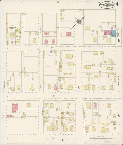 Sanborn Fire Insurance Map from Winnemucca, Humboldt County, Nevada (1912), Sheet #0004 - Complete Map Set gallery image, historic Sanborn map, vintage wall art, Nevada Nevada