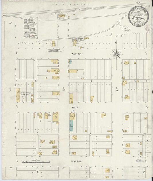 Sanborn Fire Insurance Map from Navina, Logan County, Oklahoma (1905), Sheet #0001 - Historic Sanborn Fire Insurance Map Print, vintage old map wall art, antique decor, genealogy gift, Oklahoma Oklahoma map