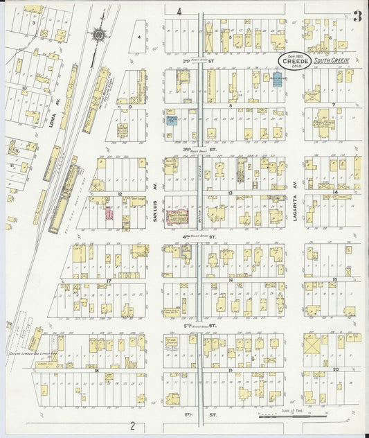 Sanborn Fire Insurance Map from Creede, Mineral County, Colorado (1910), Sheet #0003 - Historic Sanborn Fire Insurance Map Print, vintage old map wall art, antique decor, genealogy gift, Colorado Colorado map