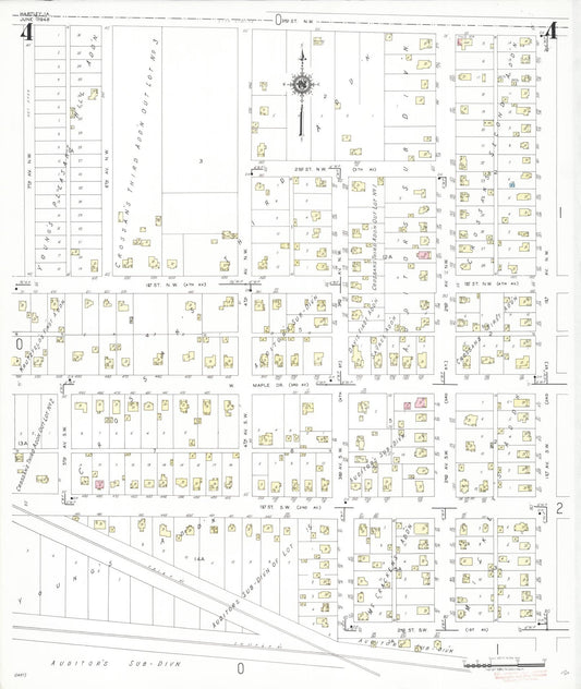 Sanborn Fire Insurance Map from Hartley, O'Brien County, Iowa (1948), Sheet #0004 - Historic Sanborn Fire Insurance Map Print, vintage old map wall art