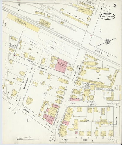 Sanborn Fire Insurance Map from Hackettstown, Warren County, New Jersey (1914), Sheet #0003 - Complete Map Set gallery image, historic Sanborn map, vintage wall art, New Jersey New Jersey