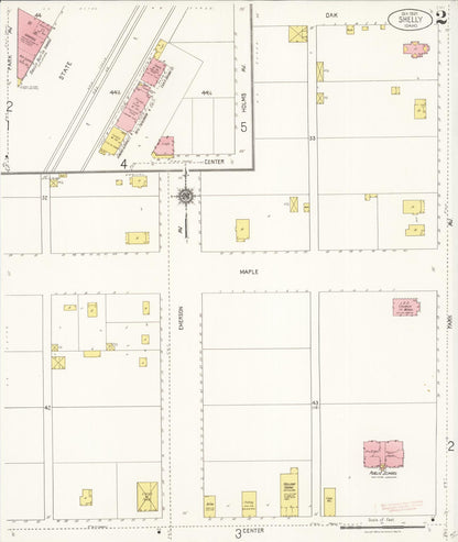 Sanborn Fire Insurance Map from Shelley, Bingham County, Idaho (1921), Sheet #0002 - Complete Map Set gallery image, historic Sanborn map, vintage wall art, Idaho Idaho