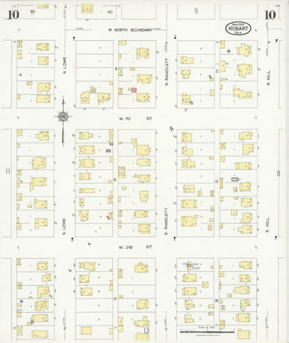 Sanborn Fire Insurance Map from Hobart, Kiowa County, Oklahoma (1926), Sheet #0010 - Complete Map Set gallery image, historic Sanborn map, vintage wall art, Oklahoma Oklahoma