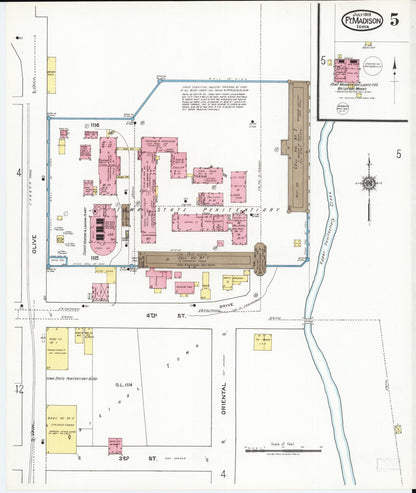 Sanborn Fire Insurance Map from Fort Madison, Lee County, Iowa (1919), Sheet #0005 - Historic Sanborn Fire Insurance Map Print