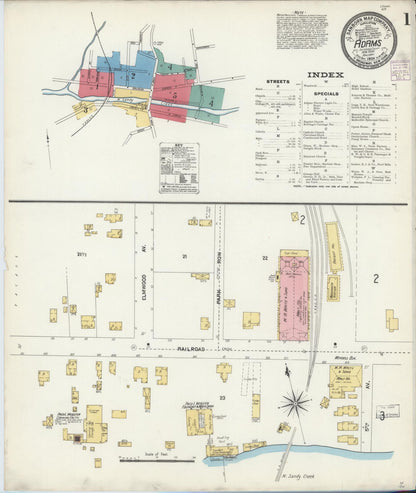 Sanborn Fire Insurance Map from Adams, Jefferson County, New York (1906), Sheet #0001 - Complete Map Set gallery image, historic Sanborn map, vintage wall art, New York New York