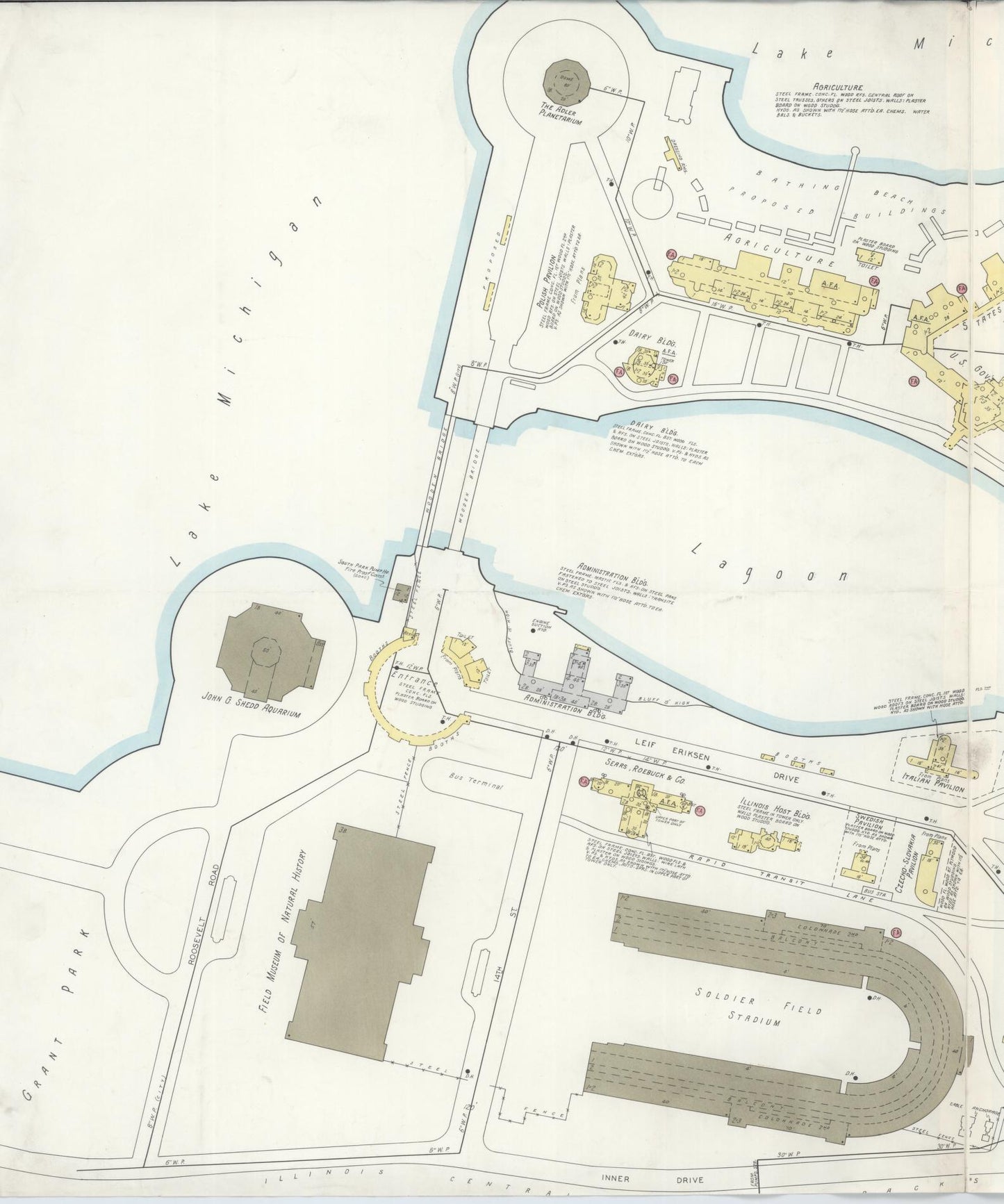 Sanborn Fire Insurance Map from Chicago, Cook County, Illinois. (Unknown), Sheet 1 – Historic Sanborn Fire Insurance Map Print