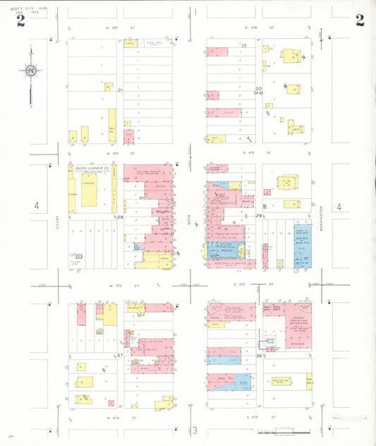 Sanborn Fire Insurance Map from Scott City, Scott County, Kansas (1935), Sheet #0002 - Historic Sanborn Fire Insurance Map Print, vintage old map wall art, antique decor, genealogy gift, Kansas Kansas map