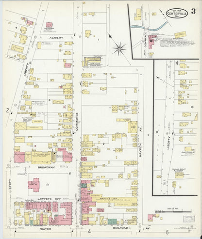 Sanborn Fire Insurance Map from Centreville, Queen Anne's County, Maryland (1908), Sheet #0003 - Complete Map Set gallery image, historic Sanborn map, vintage wall art, Maryland Maryland