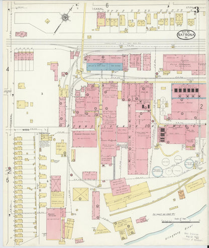 Sanborn Fire Insurance Map from Natrona, Allegheny County, Pennsylvania (1912), Sheet #0003 - Historic Sanborn Fire Insurance Map Print, vintage old map wall art, antique decor, genealogy gift, Pennsylvania Pennsylvania map