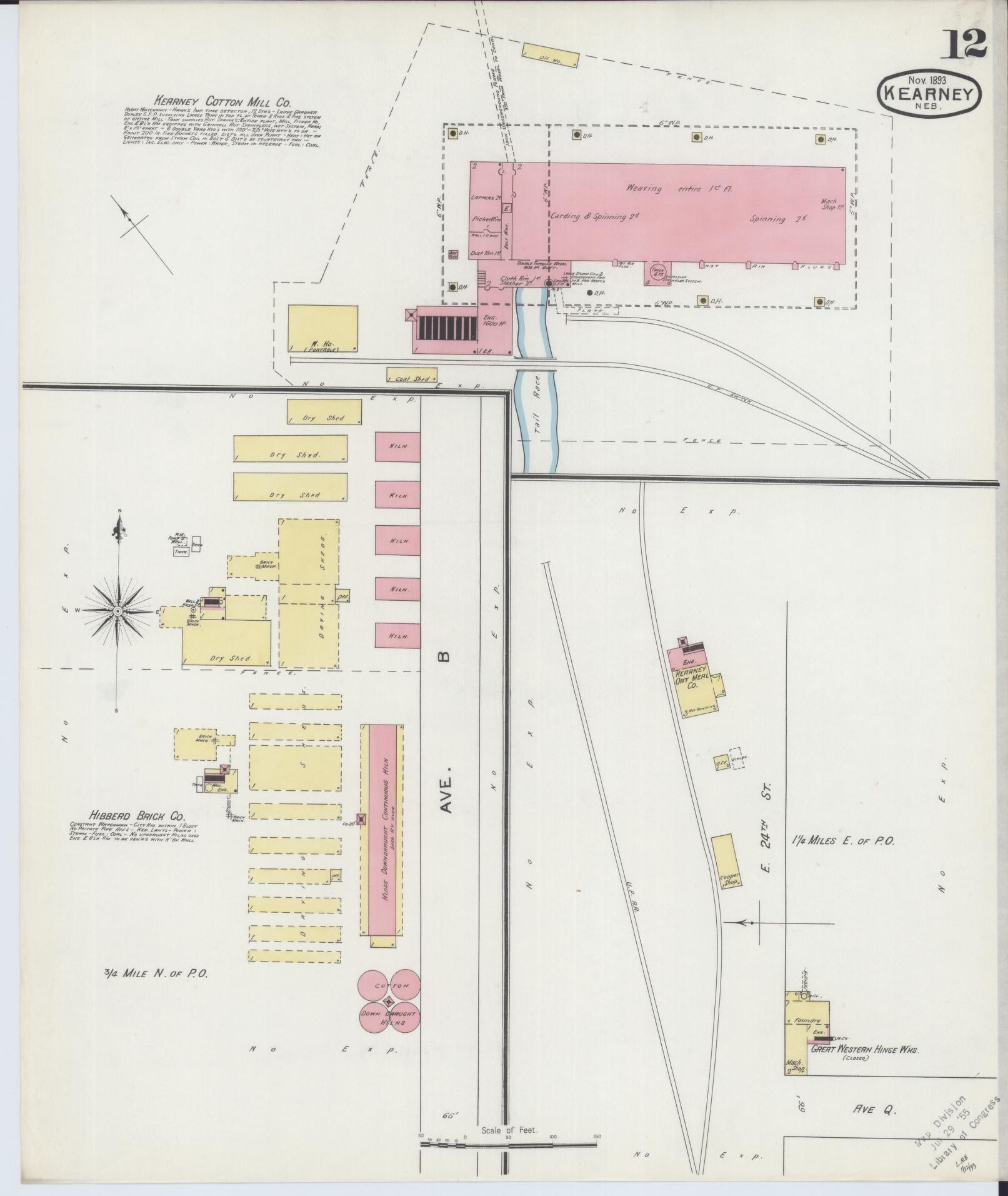 Sanborn Fire Insurance Map from Kearney, Buffalo County, Nebraska (1893), Sheet #0012 - Complete Map Set gallery image, historic Sanborn map, vintage wall art, Nebraska Nebraska