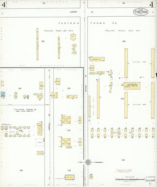 Sanborn Fire Insurance Map from Fontana, San Bernardino County, California (1926), Sheet #0004 - Historic Sanborn Fire Insurance Map Print, vintage old map wall art, antique decor, genealogy gift, California California map