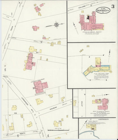 Sanborn Fire Insurance Map from Bedford, Independent Cities, Virginia (1913), Sheet #0003 - Complete Map Set gallery image, historic Sanborn map, vintage wall art, Virginia Virginia
