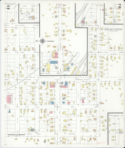 Sanborn Fire Insurance Map from Brown City, Sanilac County, Michigan (1941), Sheet #0002 - Historic Sanborn Fire Insurance Map Print, vintage old map wall art, antique decor, genealogy gift, Michigan Michigan map