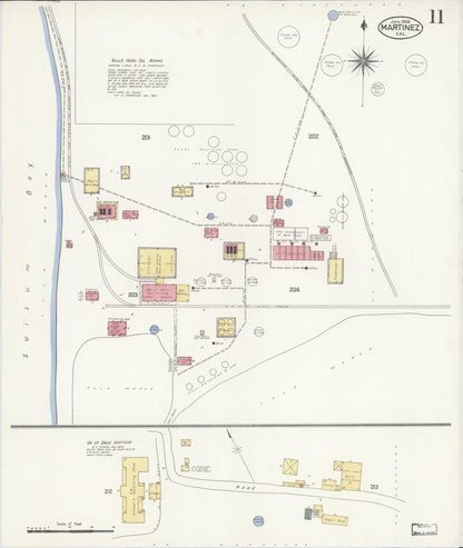 Sanborn Fire Insurance Map from Martinez, Contra Costa County, California (1908), Sheet #0011 - Complete Map Set gallery image, historic Sanborn map, vintage wall art, California California