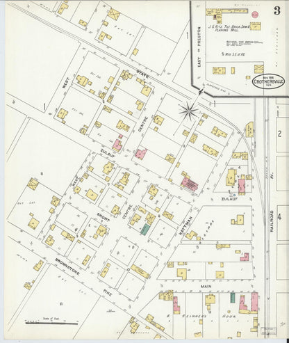 Sanborn Fire Insurance Map from Crothersville, Jackson County, Indiana (1906), Sheet #0003 - Complete Map Set gallery image, historic Sanborn map, vintage wall art, Indiana Indiana