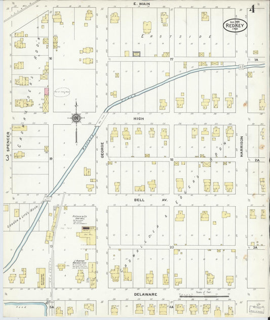 Sanborn Fire Insurance Map from Redkey, Jay County, Indiana (1909), Sheet #0004