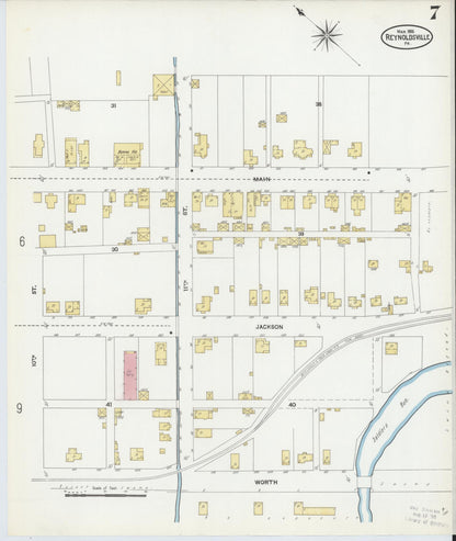 Sanborn Fire Insurance Map from Reynoldsville, Jefferson County, Pennsylvania (1906), Sheet #0007 - Complete Map Set gallery image, historic Sanborn map, vintage wall art, Pennsylvania Pennsylvania