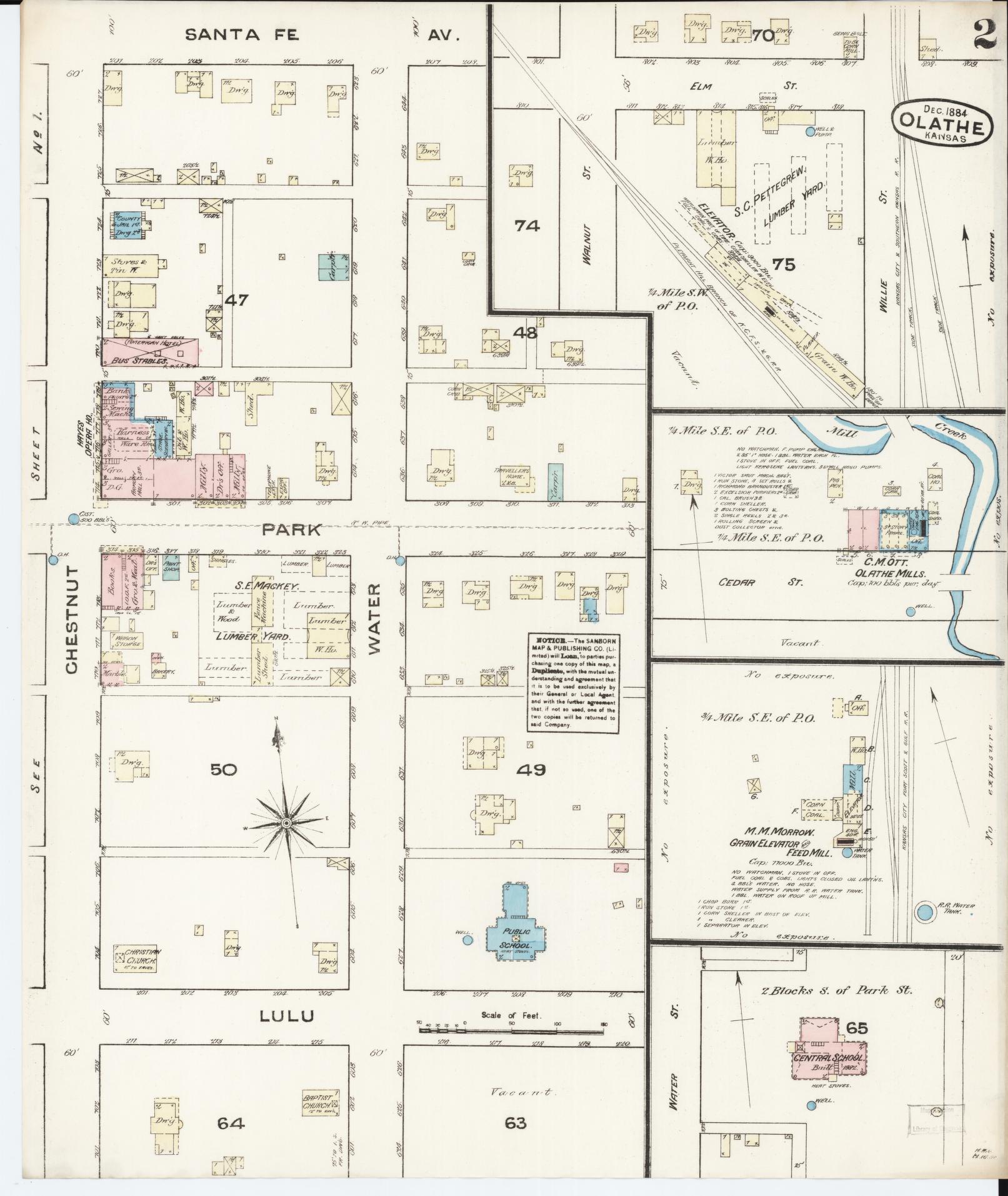 Sanborn Fire Insurance Map from Olathe, Johnson County, Kansas (1884), Sheet #0002 - Complete Map Set gallery image, historic Sanborn map, vintage wall art, Kansas Kansas