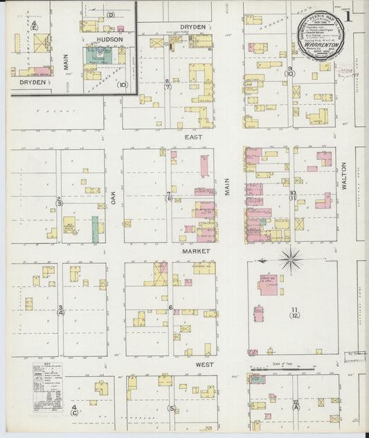 Sanborn Fire Insurance Map from Warrenton, Warren County, Missouri. (1893) – Historic Sanborn Fire Insurance Map Print