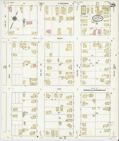 Sanborn Fire Insurance Map from Fulton, Oswego County, New York (1911), Sheet #0029 - Complete Map Set gallery image, historic Sanborn map, vintage wall art, New York New York