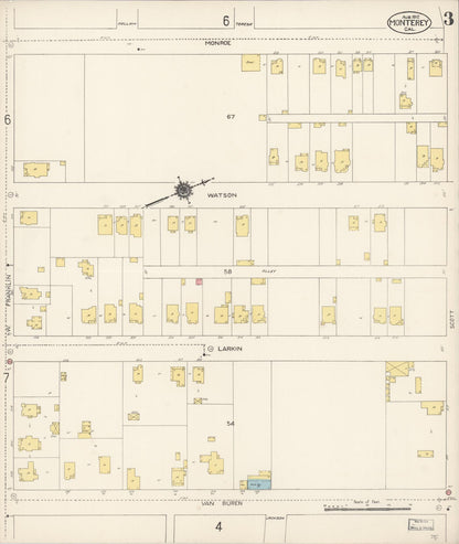 Sanborn Fire Insurance Map from Monterey, Monterey County, California (1912), Sheet #0003 - Complete Map Set gallery image, historic Sanborn map, vintage wall art, California California