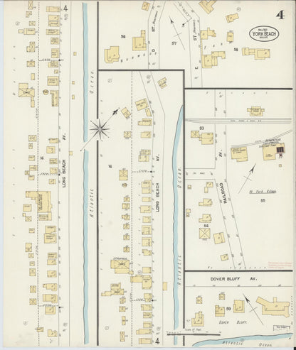 Sanborn Fire Insurance Map from York Beach, York County, Maine (1901), Sheet #0004 - Complete Map Set gallery image, historic Sanborn map, vintage wall art, Maine Maine