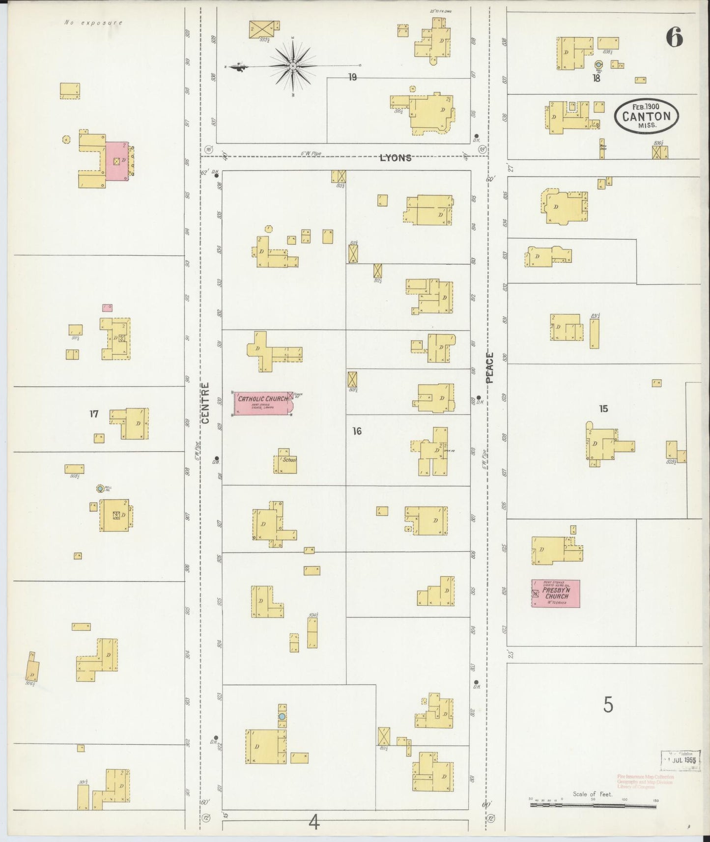 Sanborn Fire Insurance Map from Canton, Madison County, Mississippi (1900), Sheet #0006 - Complete Map Set gallery image, historic Sanborn map, vintage wall art, Mississippi Mississippi